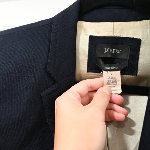 J. Crew Size 6 Navy Wool Schoolboy Preppy Blazer - Picture 5 of 8